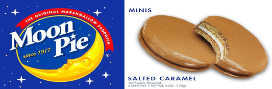 Moon Pie Mini Variety Marshmallow Sandwich Cookies, 3 Boxes of 6 Individually Wrapped Treats, 6 Oz Each, Classic Graham Cracker and Marshmallow Filling