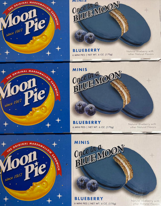 Moon Pie Mini STRAWBERRY Marshmallow Sandwich Cookies, 3 Boxes of 6 Individually Wrapped Treats, 6 Oz Each, Classic Graham Cracker and Marshmallow Filling