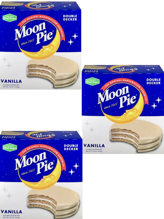 Moon Pie Double Decker Chocolate Marshmallow Sandwich, 22 oz, 8 Count 3 x Boxes 24 Moon Pies