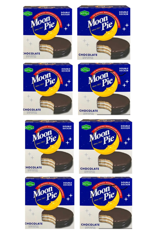 Moon Pies Double Decker Bulk 64 Individually Wrapped Moon Pie 8 Boxes 8 Each Box Case lot x 1(Banana)